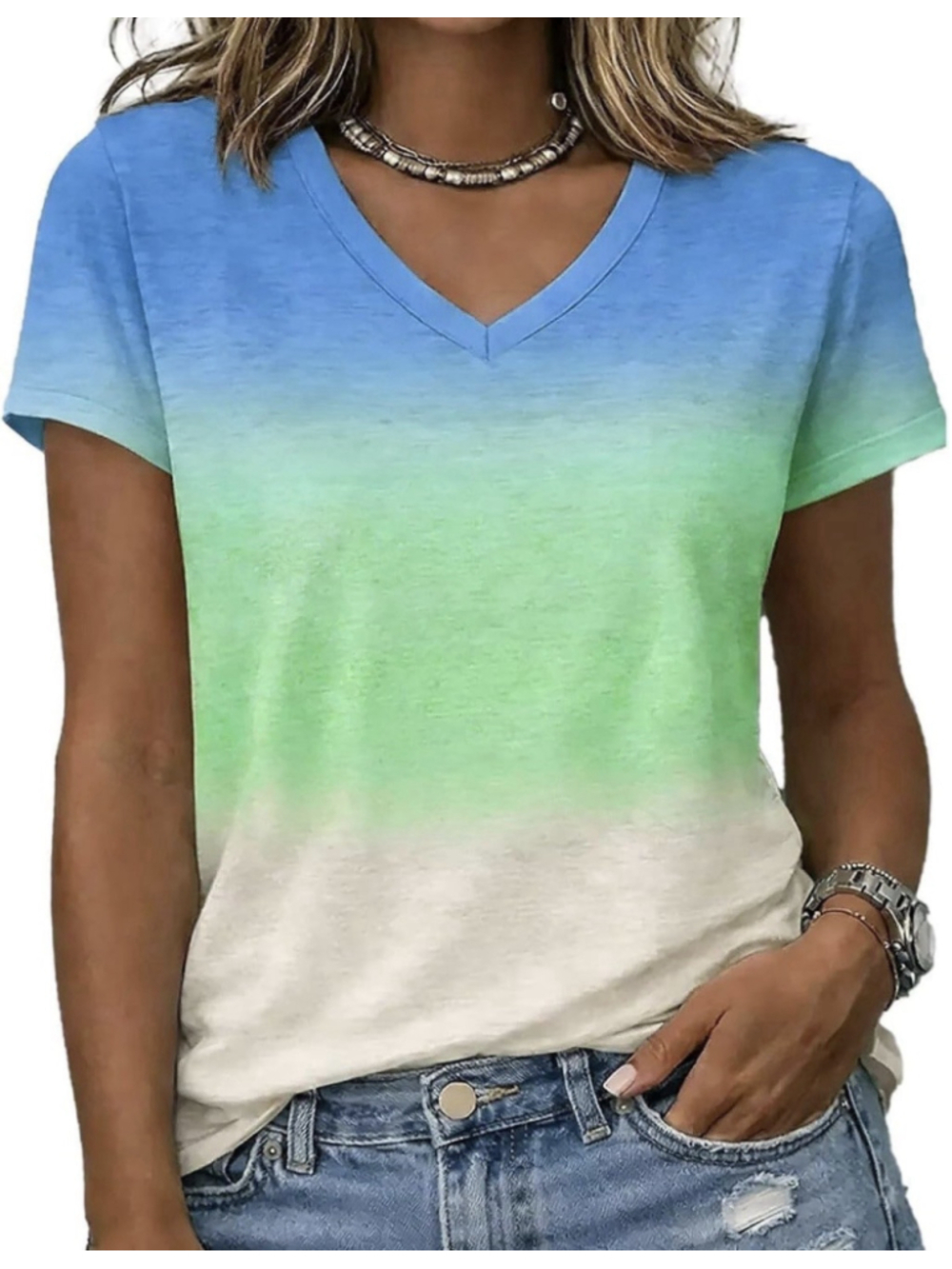 Flamingals Womens Short Sleeve V Neck Summer Tops XXL